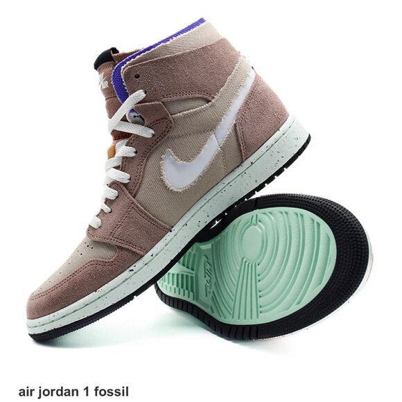 Authentic Nike Air Jordan 1 Zoom Air Cmft Fossil Stone Mens 8.5 - Picture 1 of 12